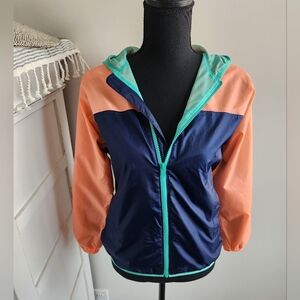 LANDS' END LIGHTWEIGHT COLORBLOCK SQUALL JACKET